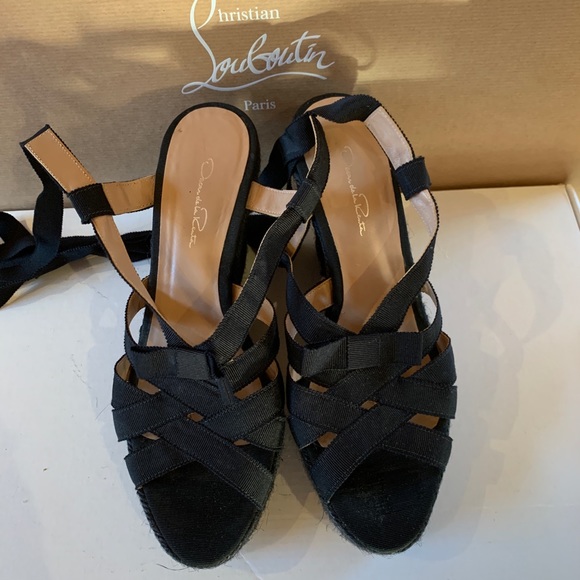 Price reduction!!! Oscar de la Renta Wrap tie wedge sandal - Picture 5 of 7